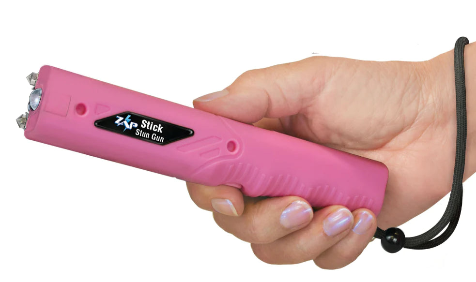 800,000 Volt Zap Stick Stun Gun with Light and Case (Pink)
